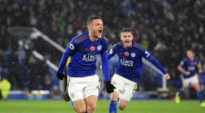 Leicester’s late goal rescues a point against 10 man Arsenal